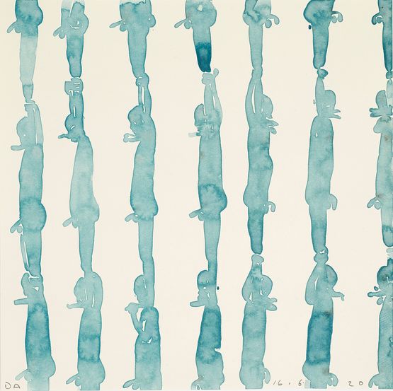 Blue Columns 16.6.20 by David Austen contemporary artwork Painting