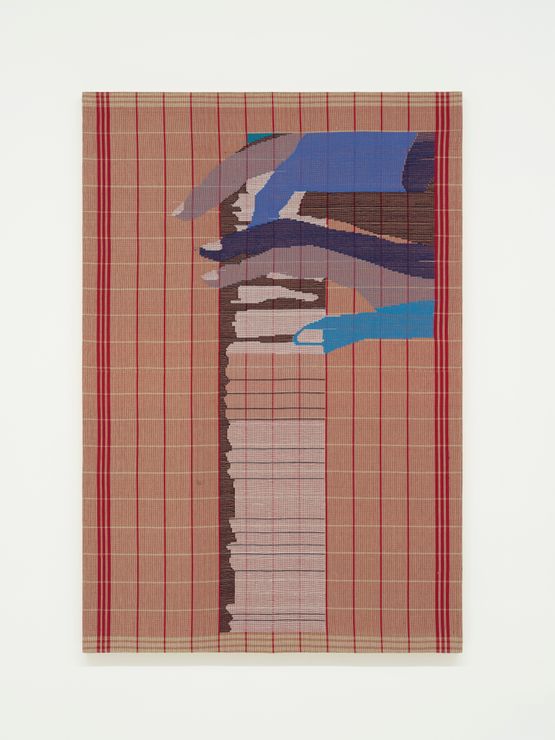 Playing on Red by Miranda Fengyuan Zhang contemporary artwork Textile