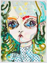 for realies...you killed my flow by Del Kathryn Barton contemporary artwork mixed media