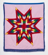 Flag 1 Our Mountains by Wendy Red Star contemporary artwork textile