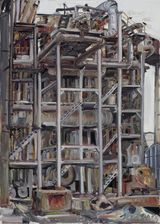 TPP Zalau in demolition nr. 7 by Gheorghe Ilea contemporary artwork painting works on paper