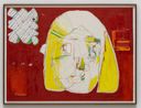 K-person with yellow dyed hair and double cobalt turquoise hair pins by Hyunjin Bek contemporary artwork Works on Paper