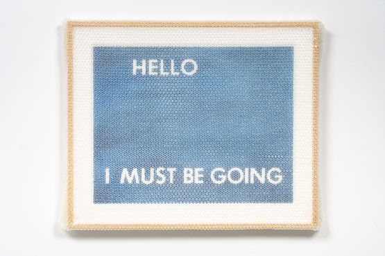 HELLO I MUST BE GOING Framed with Bubble Wrap and Packing Tape by Tammi Campbell contemporary artwork Painting