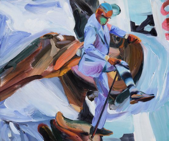 The Sapeur and the Puppeteer by Duncan Wylie contemporary artwork Painting
