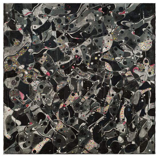 Black diamond quarry by The Estate of Balraj Khanna contemporary artwork Painting