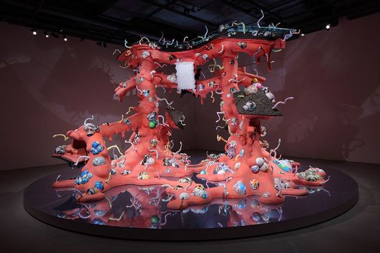 MONUMENT FOR NOTHING  Red TORII Gate by Aida Makoto contemporary artwork Mixed Media