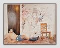 Leo laying on the carpet by Lorenzo Amos contemporary artwork Painting