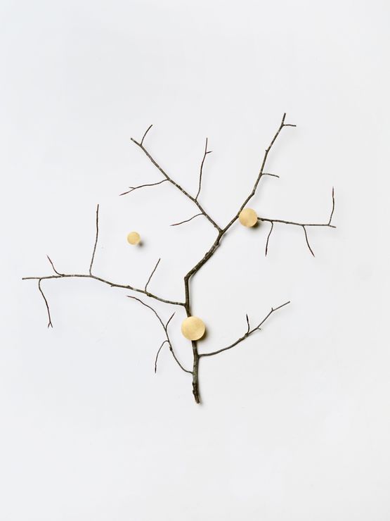 Branch with gold accents by Daniel Steegmann Mangrane contemporary artwork Sculpture