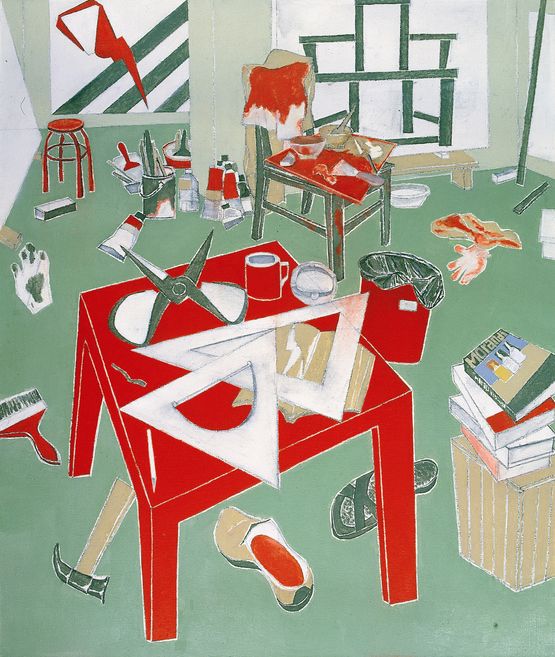 Red Square Table My Studio by Mao Xuhui contemporary artwork Painting
