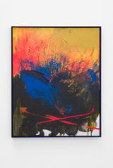 very red very blue very leather very true by Sue Tompkins contemporary artwork painting