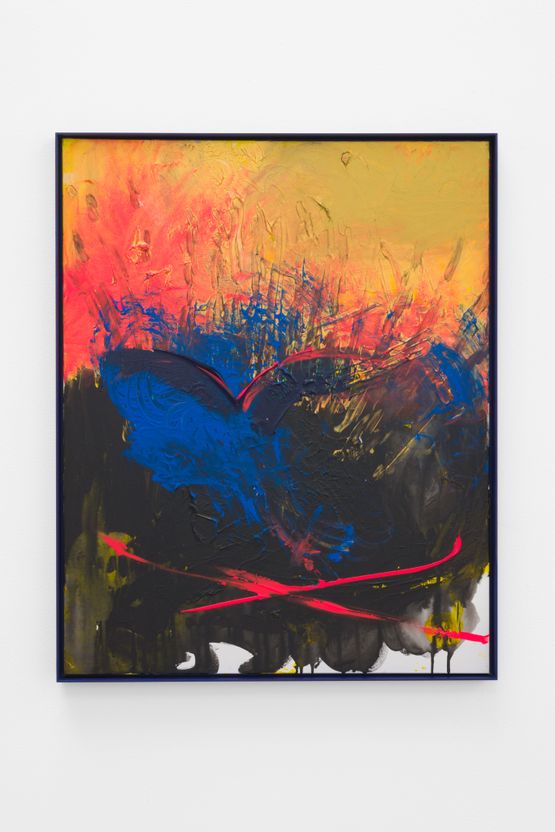 very red very blue very leather very true by Sue Tompkins contemporary artwork Painting