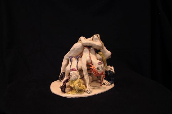 Pile of nameless women in bikinis II by Ioana Maria Sisea contemporary artwork Sculpture