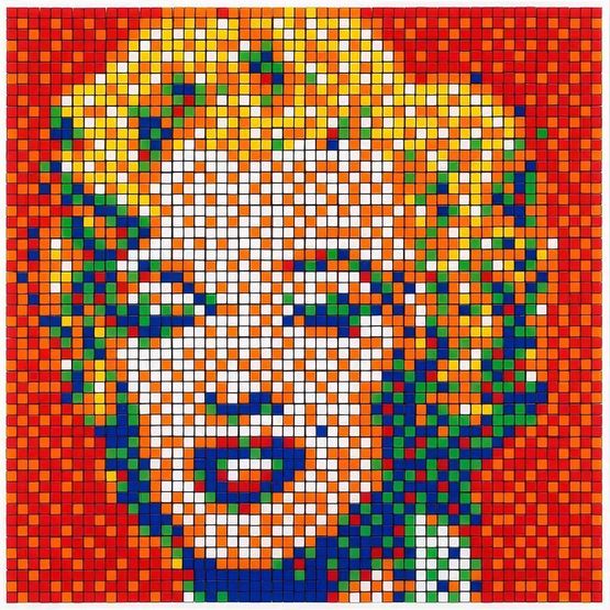 Rubik Shot Red Marilyn NVDR1-4 by Invader contemporary artwork Photography