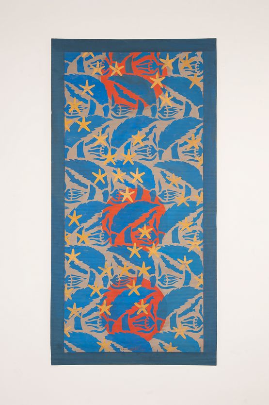 P1- Ottoman textile leaves ancient Egyptian stars 3 circles by Chant Avedissian contemporary artwork Painting