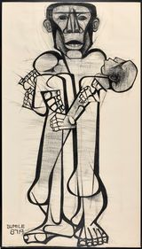 Hector Pieterson by Dumile Feni contemporary artwork works on paper drawing