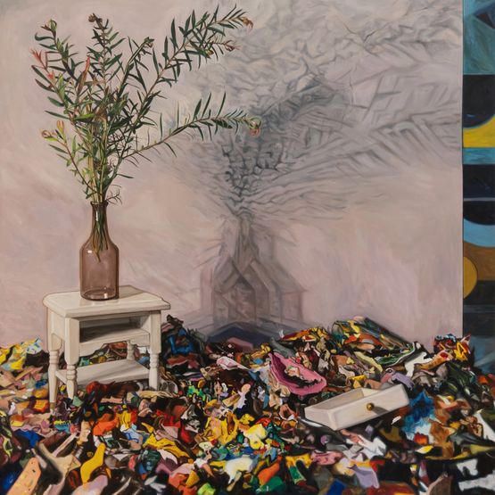 Tropical plastic palette by Yasmin Sison-Ching contemporary artwork Painting