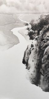 Talking to Emptiness I a tribute to Au Ho-Nien by Ruben Fuentes contemporary artwork painting works on paper drawing