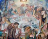 Binge Watch by Alvin Ong contemporary artwork painting works on paper