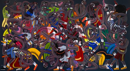 Crowds in Exercise by Kitti Narod contemporary artwork Painting