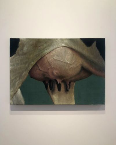 Issy Woods Textured Paintings Evoke Uncanny Aesthetics at Michael Werner