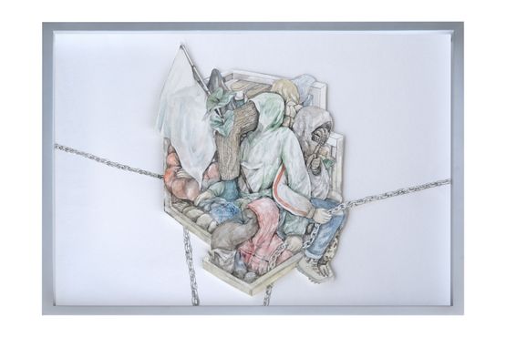 Hold On by Restu Ratnaningtyas contemporary artwork Works on Paper