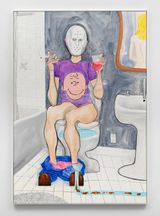 Hotel Bathroom by Jason Fox contemporary artwork drawing painting works on paper