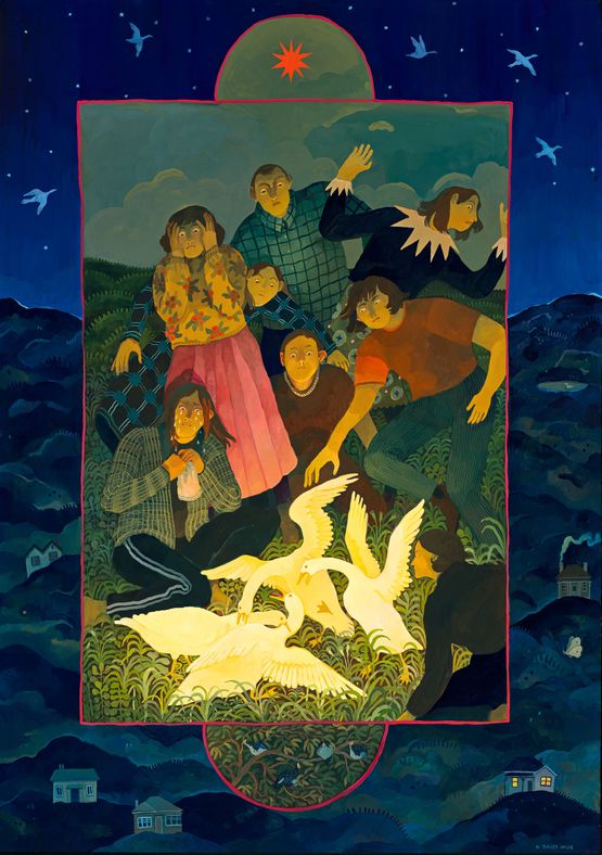 Please Stop Fighting by Nicola Gower Wallis contemporary artwork Painting