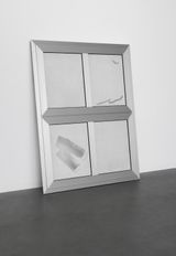 View into the artists studio window obscured by frost 26th January 2022 by Ryan Gander contemporary artwork painting sculpture