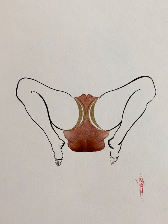 Bend Drawing 10 by Hayv Kahraman contemporary artwork Painting