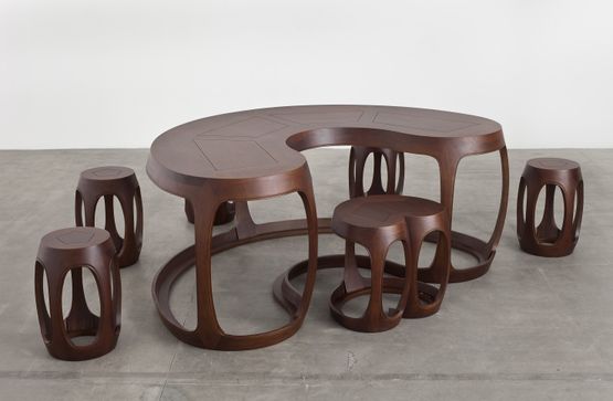 Embroidered Tea Table - 2012 No.3 by Shao Fan contemporary artwork Mixed Media