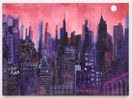 Big Pink and Purple Cityscape by Tabboo contemporary artwork Painting