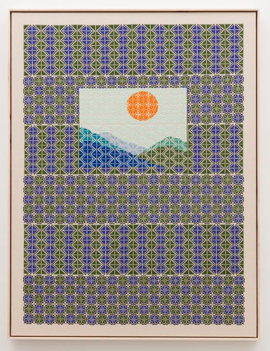 The Sun Watching by Jordan Nassar contemporary artwork Textile