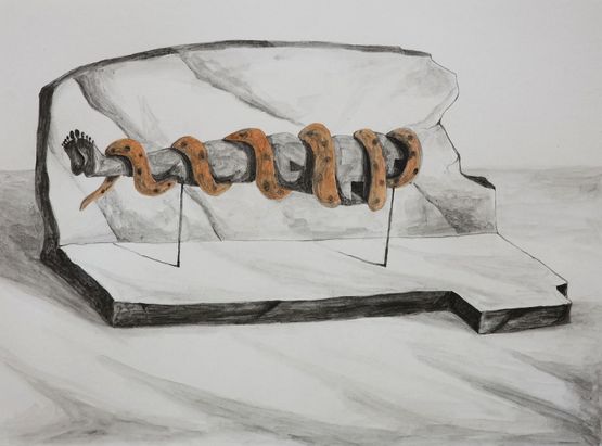 Unearthing by Prabhakar Pachpute contemporary artwork Works on Paper