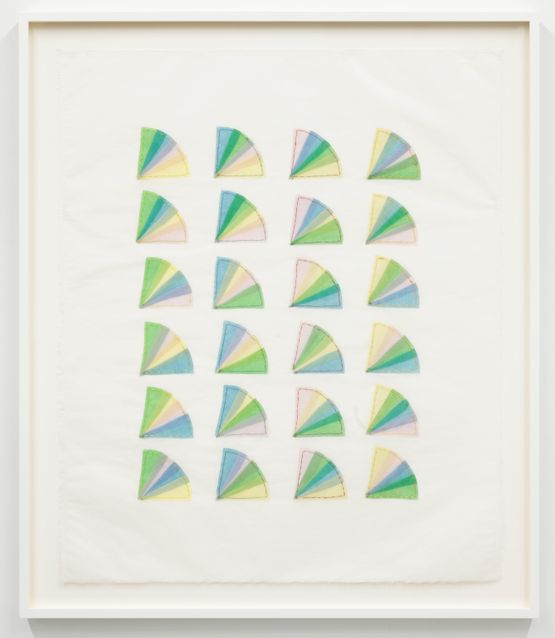 Fan factorial  5 by Elaine Reichek contemporary artwork Works on Paper