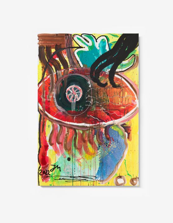 FOR YOUR EYES DON-ONLY ABER MIT ALASKA-KID DON DE SAUCEN-UFO by Jonathan Meese contemporary artwork Painting