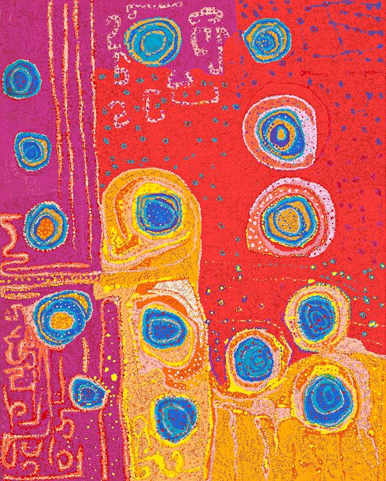 Winpa and all the Jila by Daniel Walbidi contemporary artwork Painting