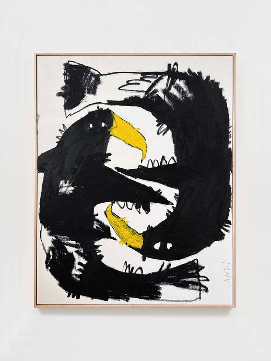 ENTANGLEMENT OF TWO JACKDAWS by Andi Fischer contemporary artwork Painting