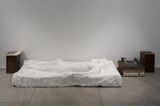 Woman Listening to Music II by George Segal contemporary artwork installation