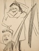 Stehende Franzi und Mann in Hangematte by Ernst Ludwig Kirchner contemporary artwork works on paper