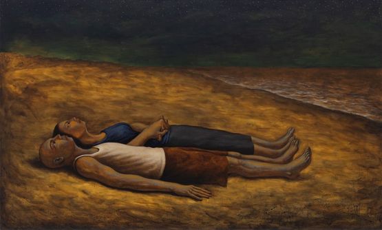 Stargazing by Elmer Borlongan contemporary artwork Painting