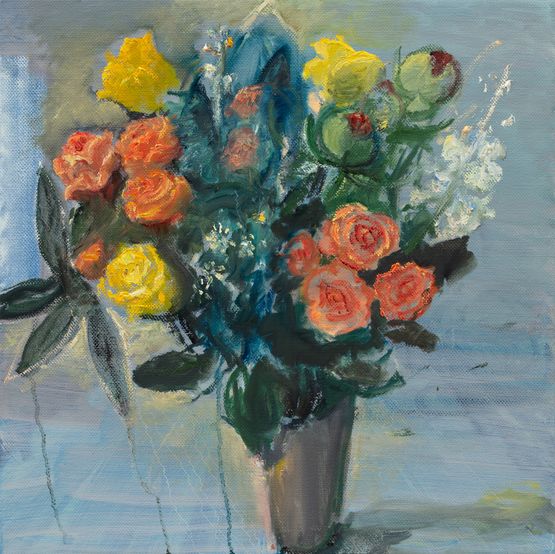 Vase of Spring Flowers by Celia Paul contemporary artwork Painting