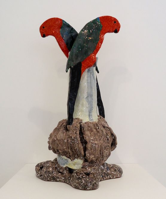 King Parrots and Leura Tree 2 by Peter Cooley contemporary artwork Sculpture