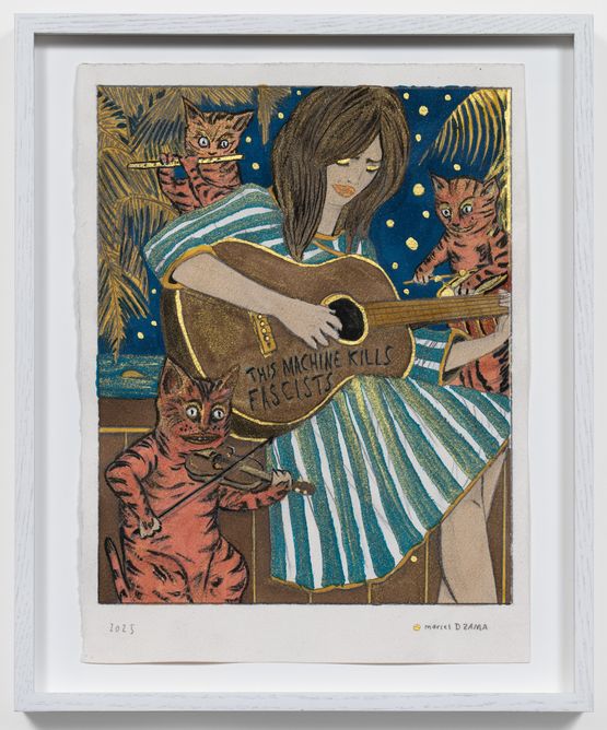 Rebel song by Marcel Dzama contemporary artwork Works on Paper