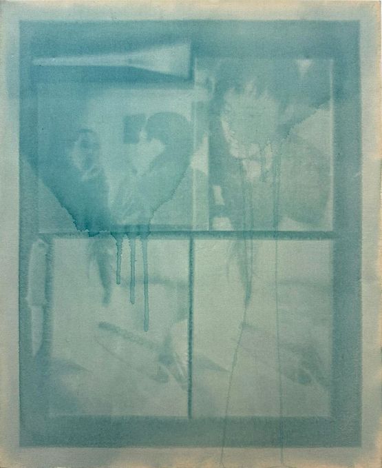 Untitled study with images and objects  by Ren Light Pan contemporary artwork Painting