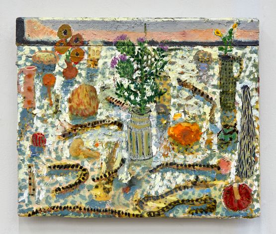 Adders Mushrooms Thistles and Poppies by Andrew Cranston contemporary artwork Painting