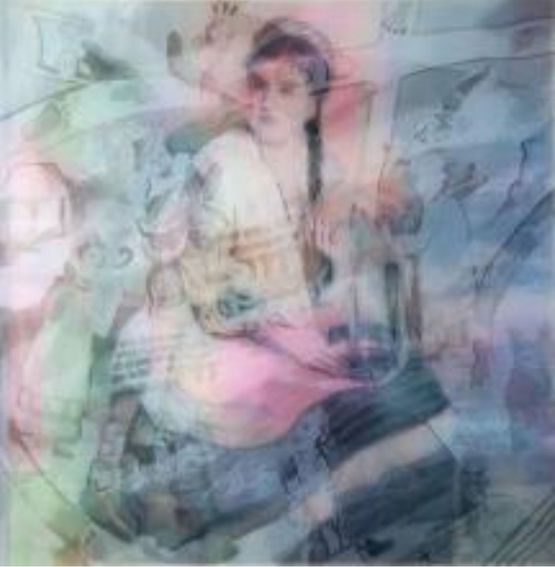 La Dona from the series Unpublished scenes from the life of Malintzin by Sandra Del Pilar contemporary artwork Painting