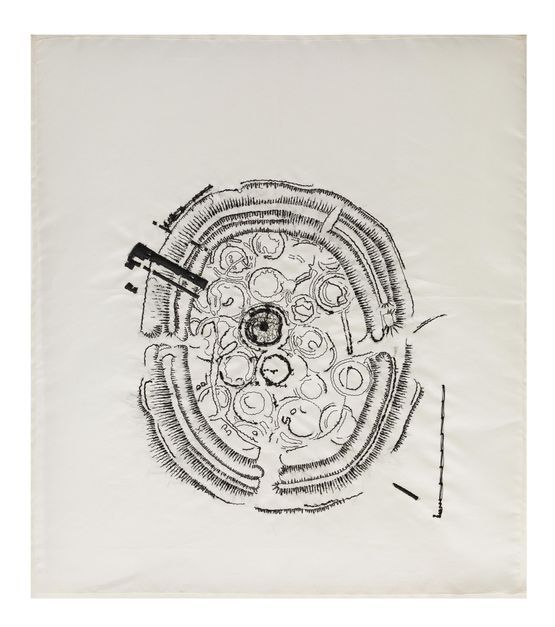 The Book of the Time-Travellers The Forms of Time Earth and Sky Words and Numbers 21 by Parul Thacker contemporary artwork Textile