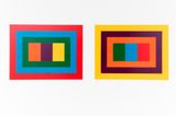Pair of polychrome painting 5a 5b by John Nixon contemporary artwork painting