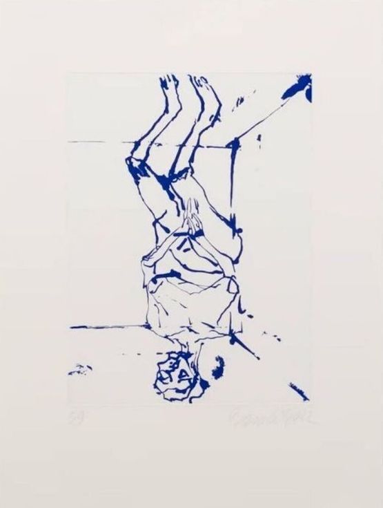 Serpentine - blue by Georg Baselitz contemporary artwork Print