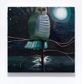Green Owl by Elizabeth Malaska contemporary artwork painting